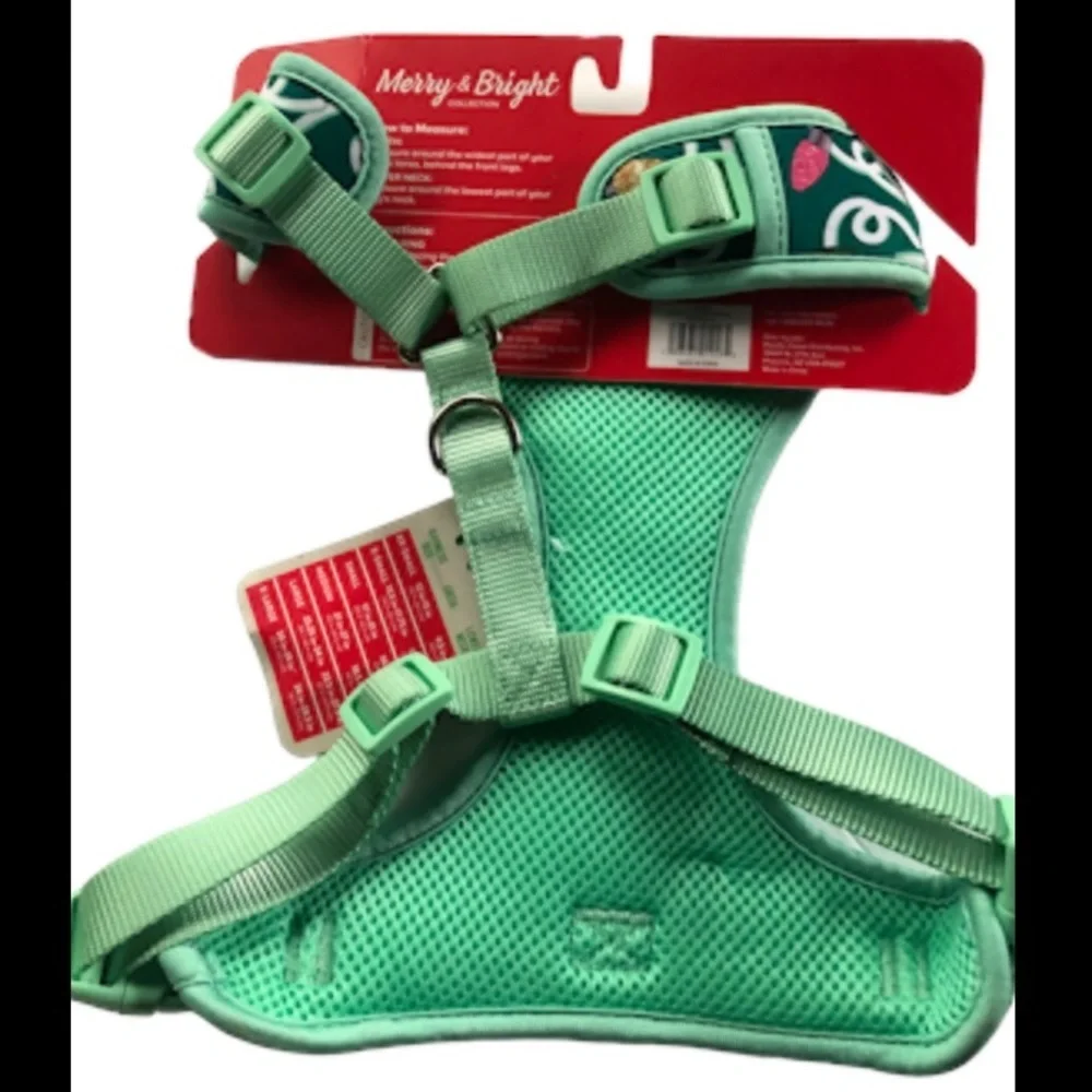 NWT Lights neoprene Christmas Holiday dog harness M